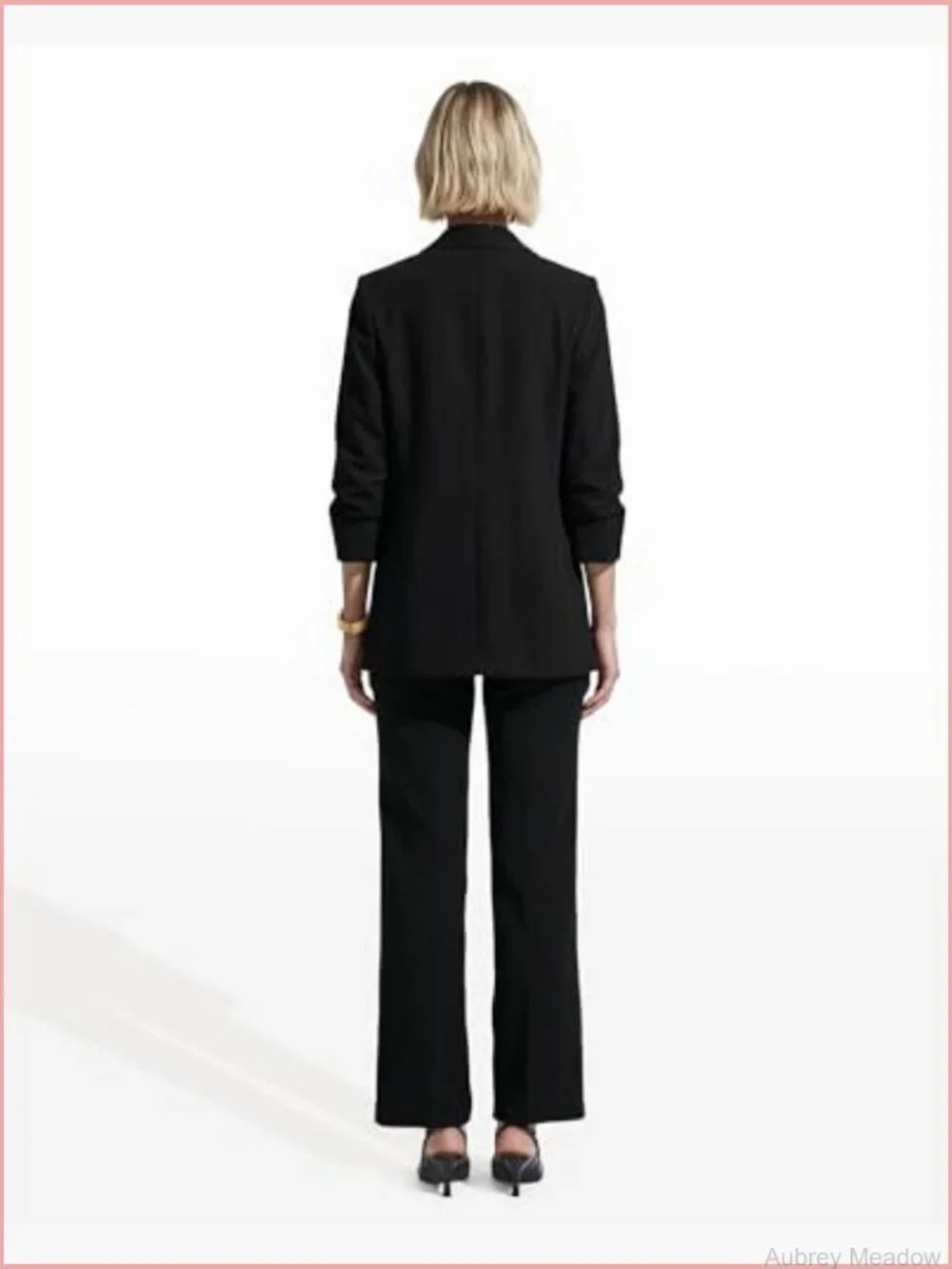 Scrunch Sleeve Open Blazer - Lightweight Suiting Jacket